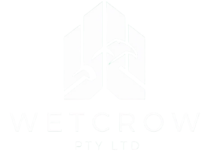 Wetcrow Pty Ltd White Logo